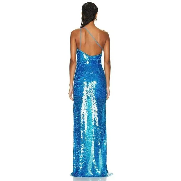 ILA Adria Sequin Dress in Blue 38 New Womens Long Formal Maxi Gown